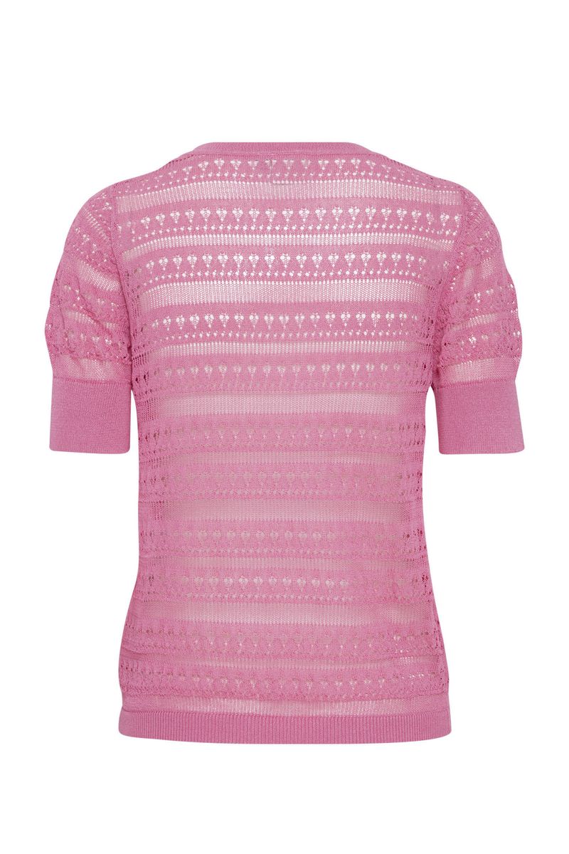 Kurzärmliges Stricktop mit Ajourmuster