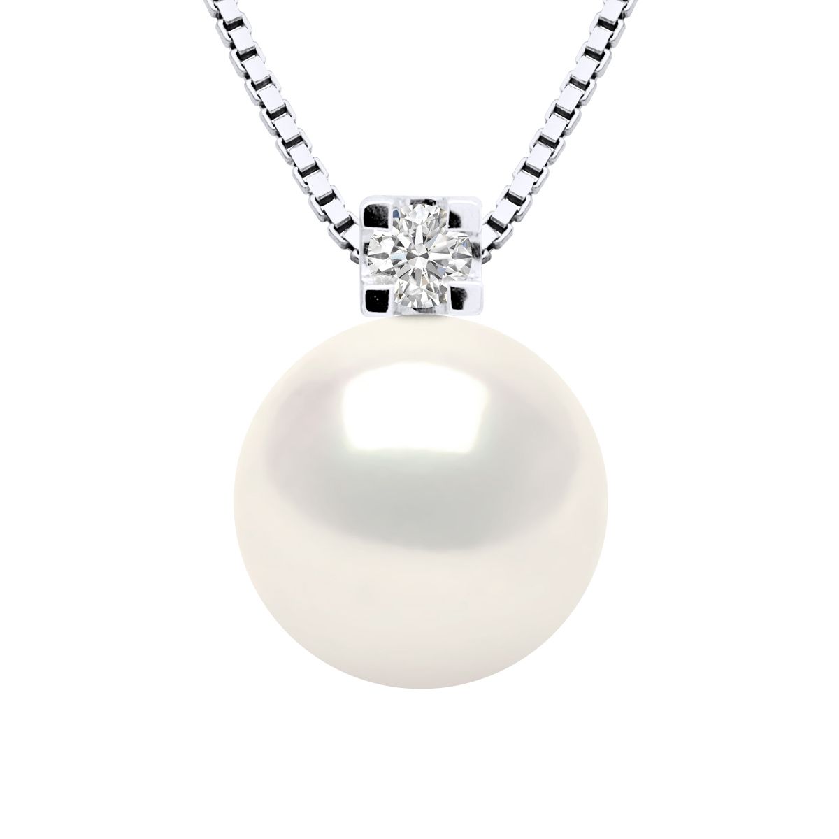 Elegante Halskette mit Perle und Diamant Anhänger