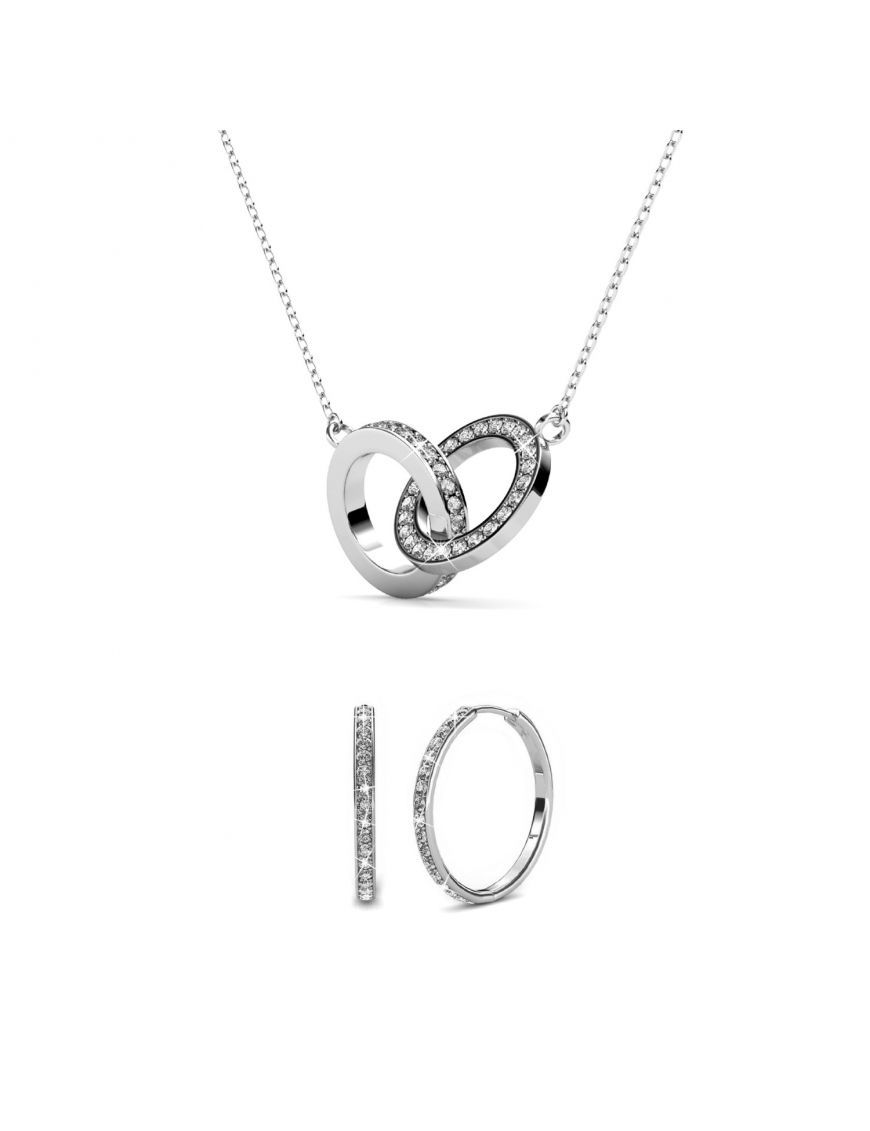 Kreis-Zwillings-Halskette und Ohrring-Set