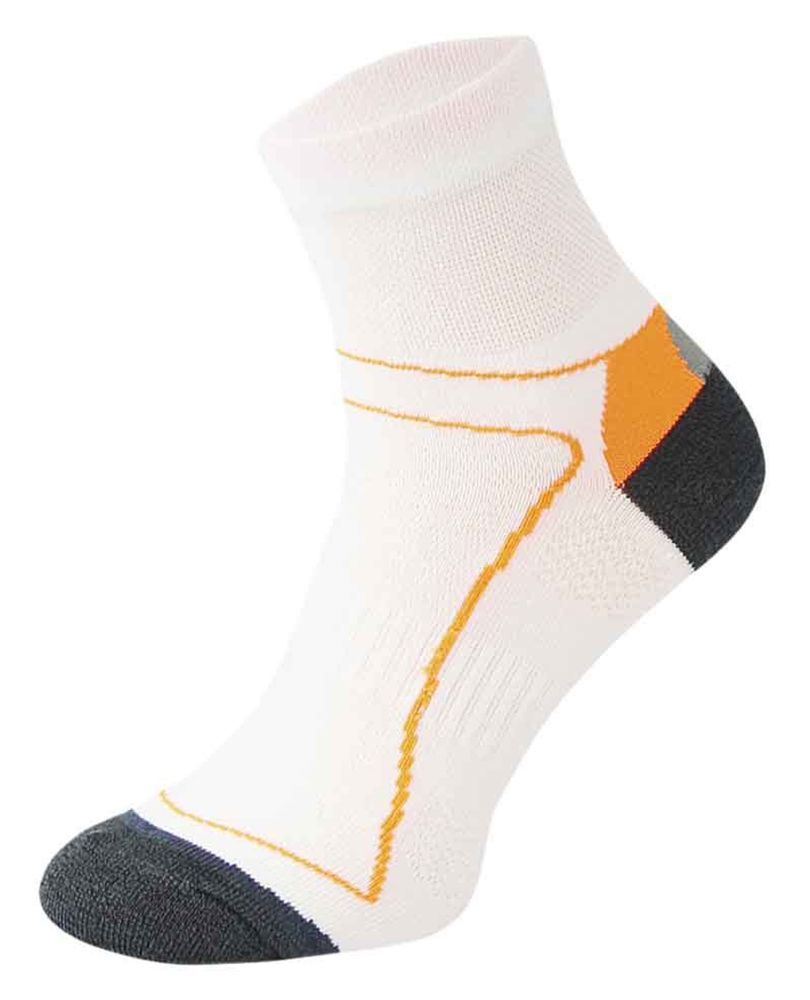 COMODO - Unisex Chaussettes Cyclisme sport Velo Route anti Tranpirante Basses - Orange Blanc