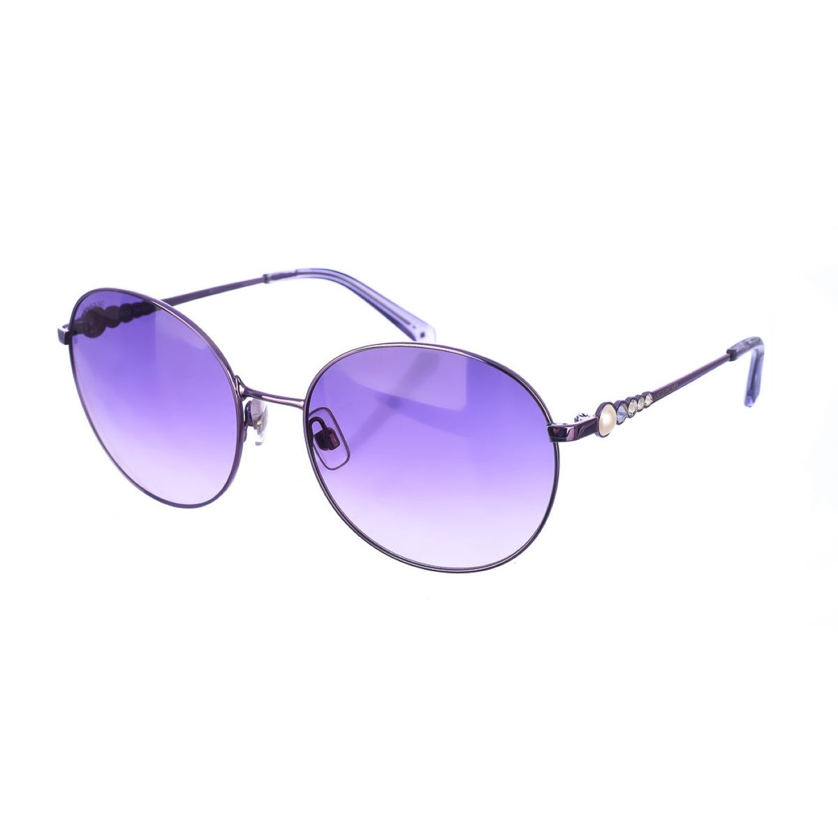 Ovale Acetat-Sonnenbrille mit Kristalldetails