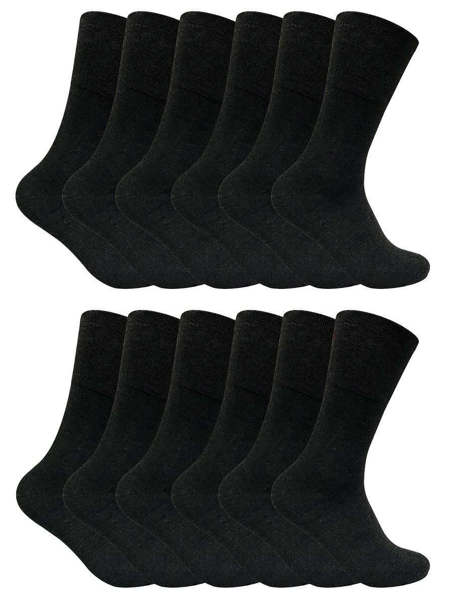 Sock Snob - 12 Paires Chaussettes Homme Diabetiques Thermiques - Noir