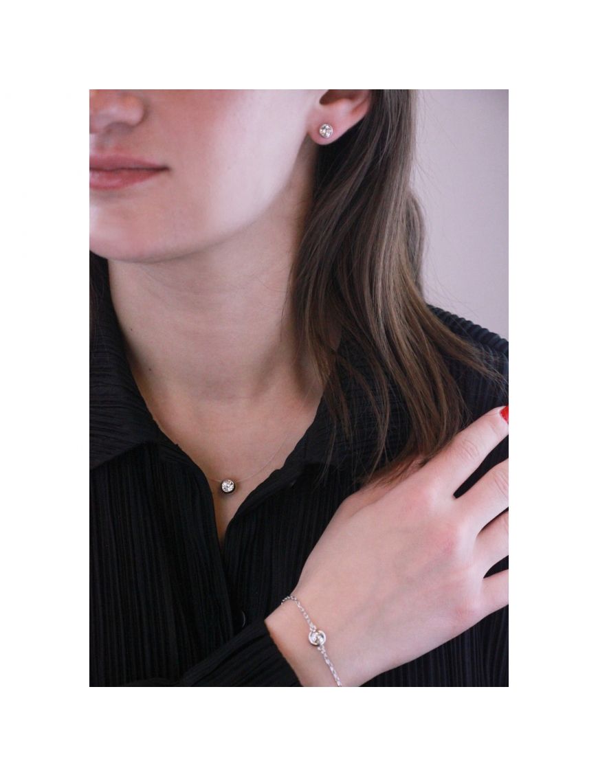 Schmuckset mit Kristall-Solitär