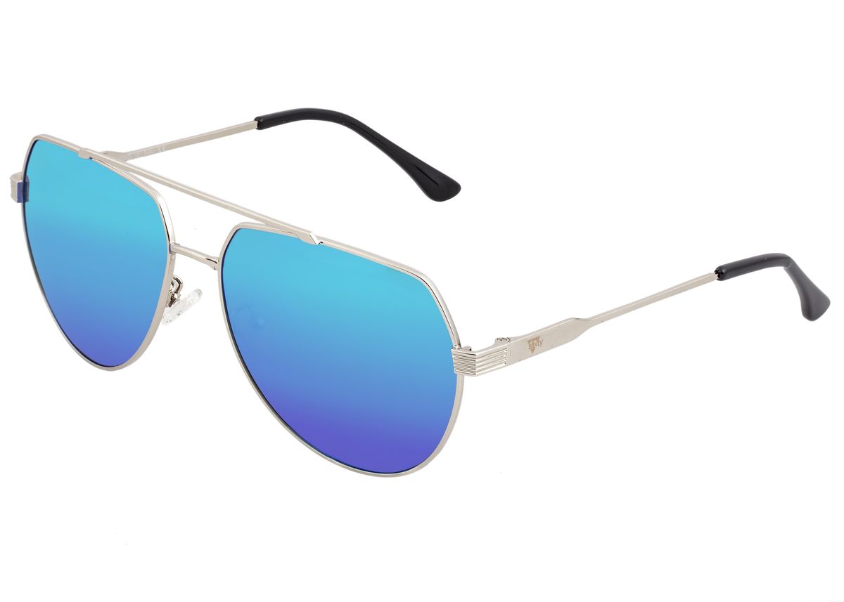 Klassische Pilotenbrille mit blauen Gläsern