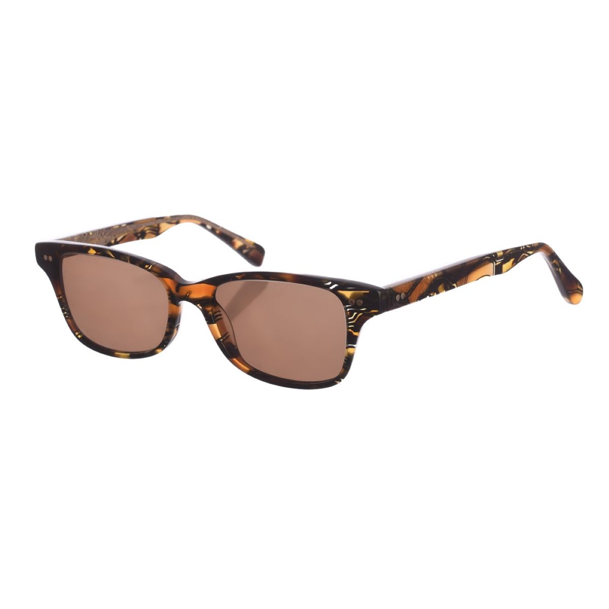 Rechteckige Sonnenbrille mit Schildpattmuster