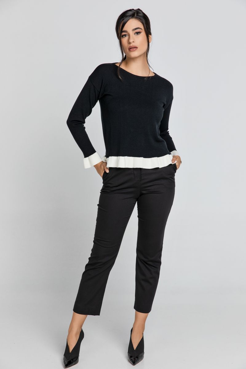 Klassische Cropped Gabardine Hose