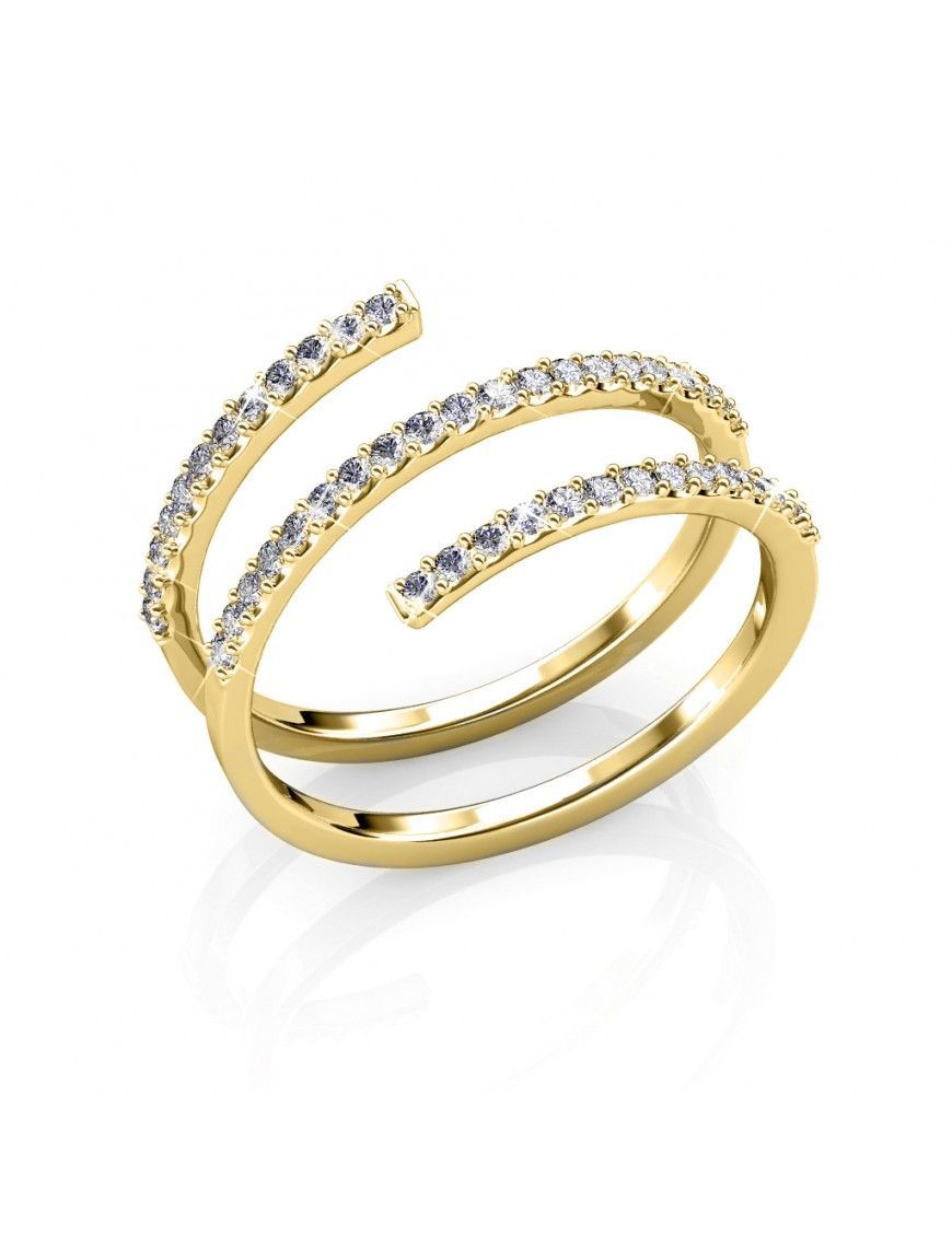 Spiralring mit Kristallakzent