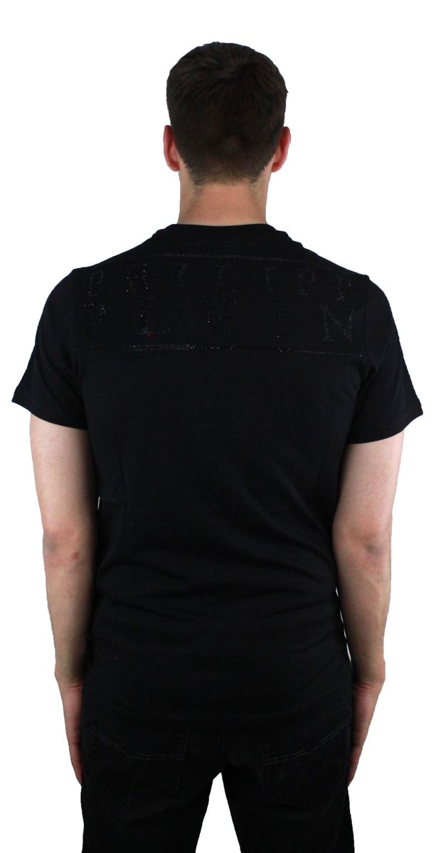 T-Shirt mit Strass-Totenkopf-Motiv