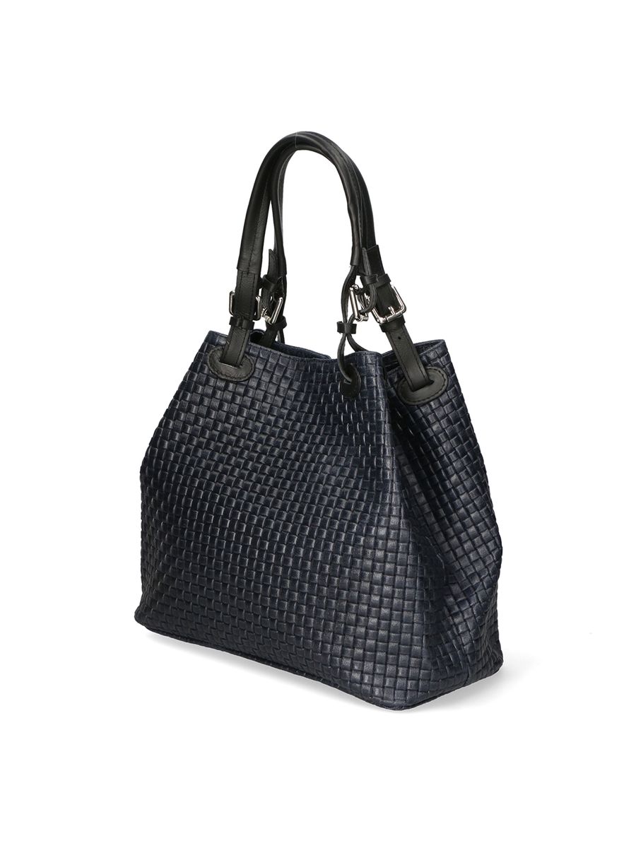 Geflochtene Wildleder-Shopper-Handtasche