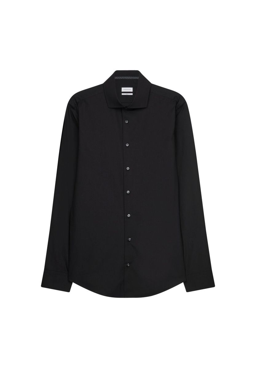 Schmal geschnittenes schwarzes Hemd