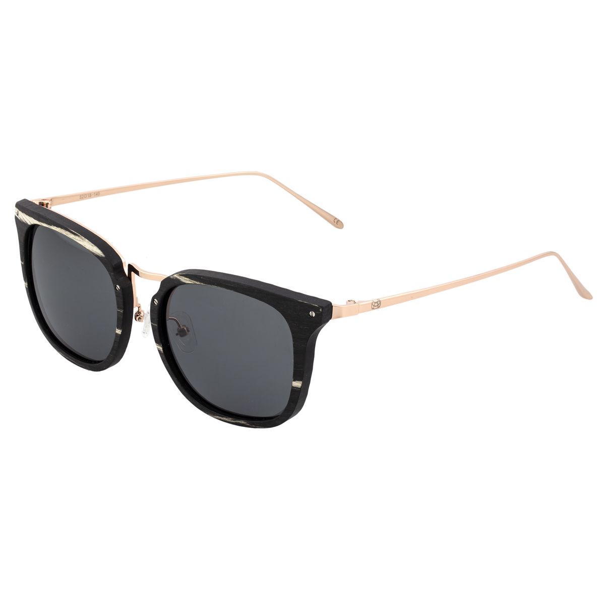 Polarisierte Sonnenbrille mit quadratischem Holzrahmen
