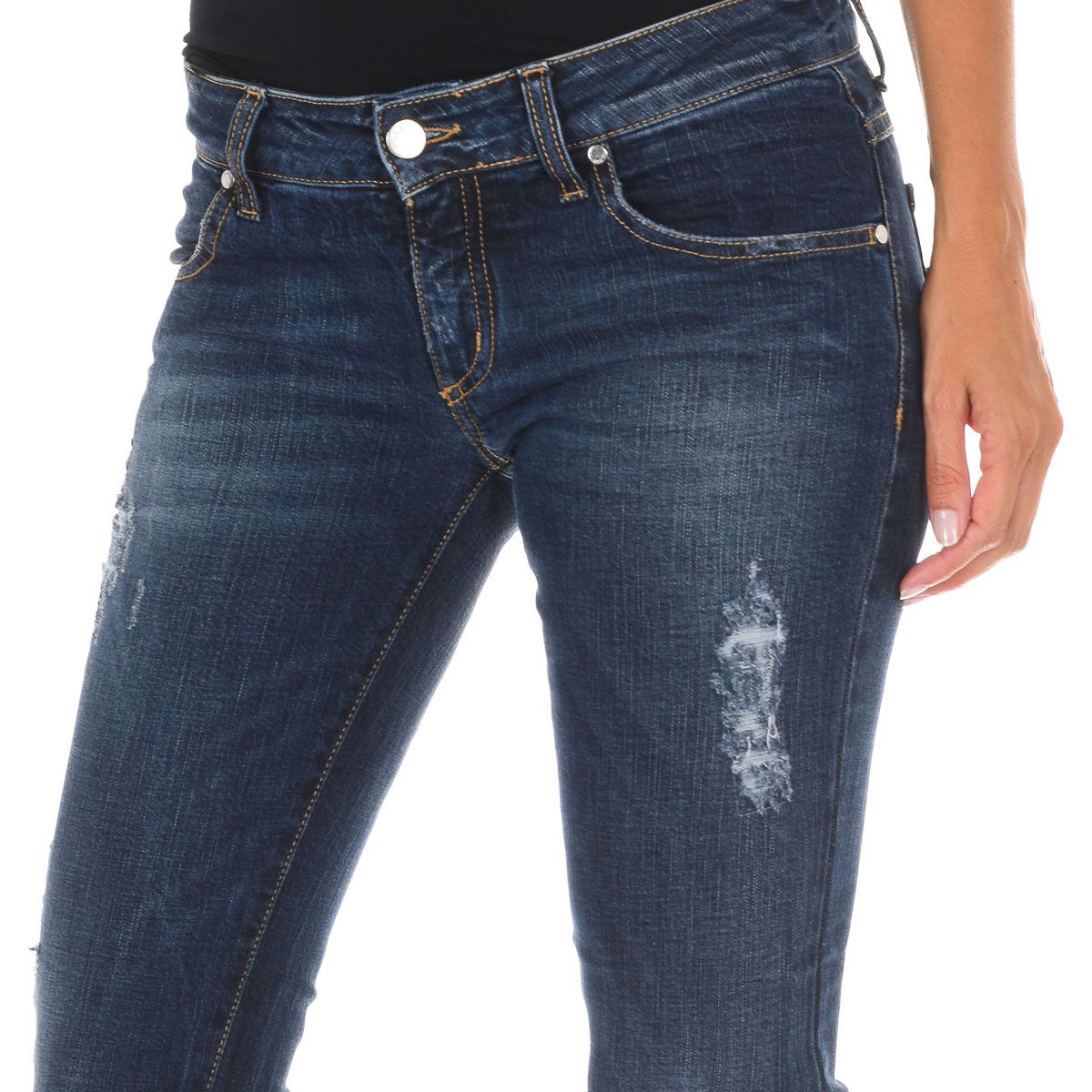 Schmale Jeans mit Distressed-Effekt