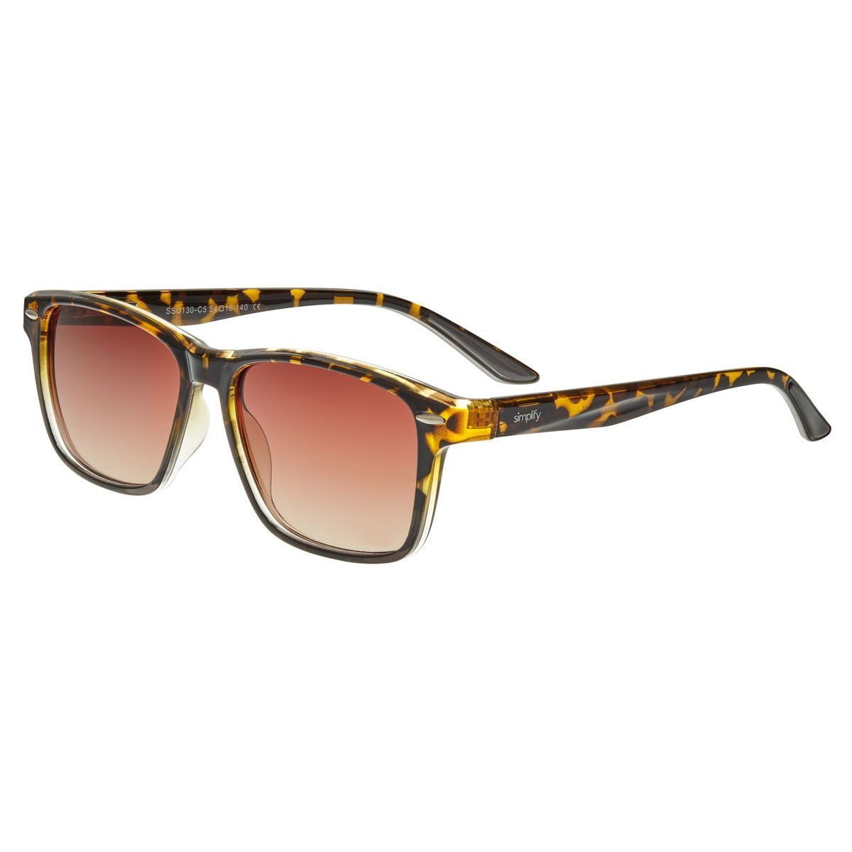 Schildpatt Sonnenbrille mit quadratischem Rahmen