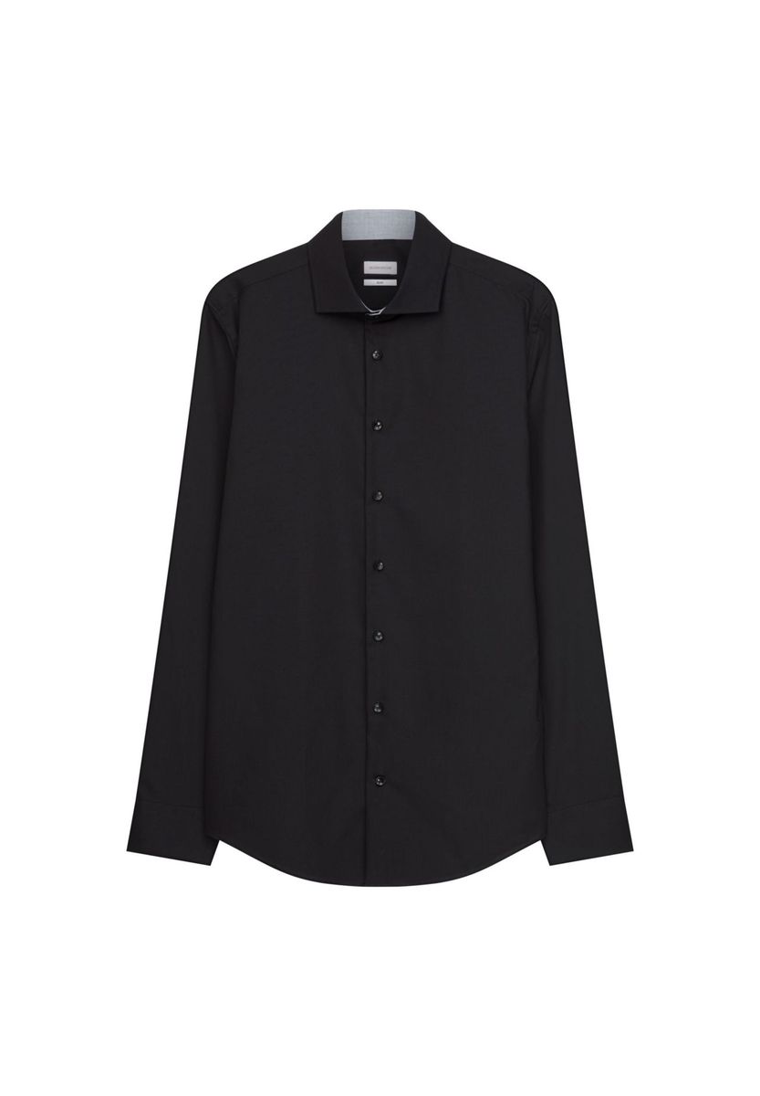 Schmales schwarzes Businesshemd