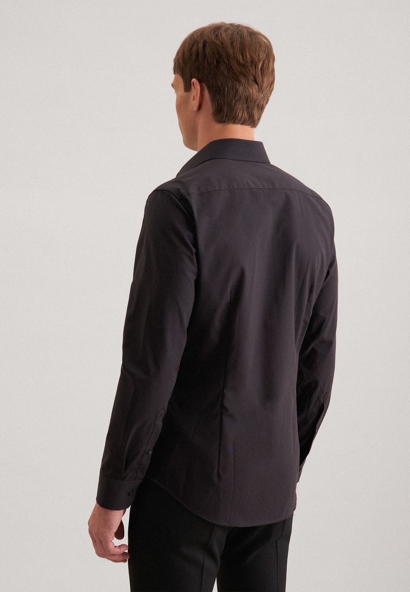 Schmales schwarzes Businesshemd