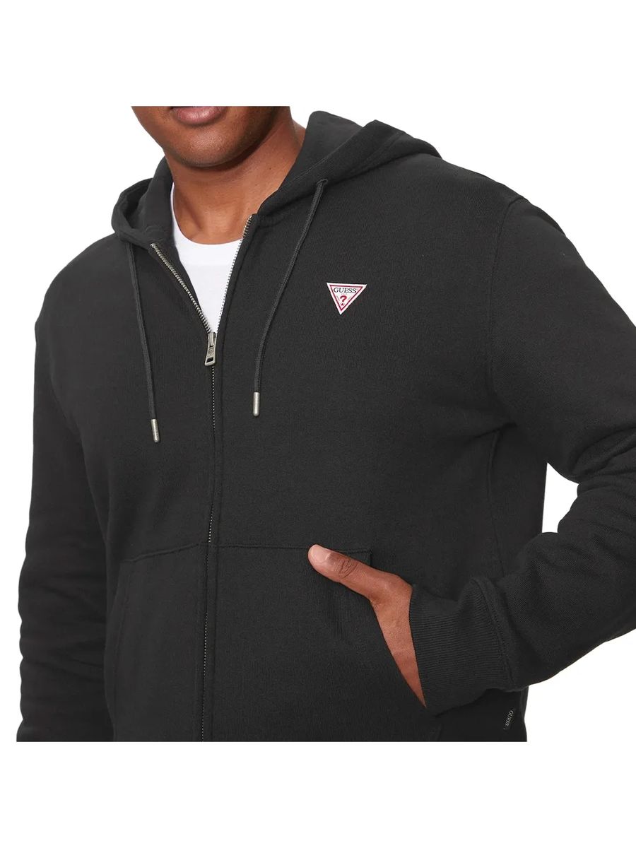 Kapuzenjacke mit dezentem Logo-Patch