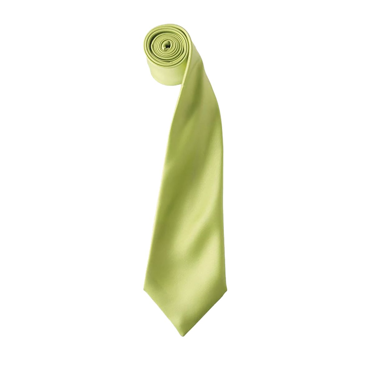 Premier Mens Plain Satin Krawatte (schmale Klinge) (2er-Pack) (Limette)