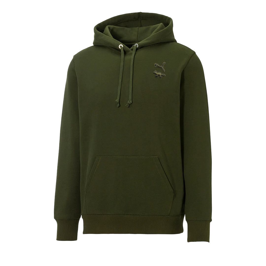 Herren Olivgrüner Kapuzenpullover