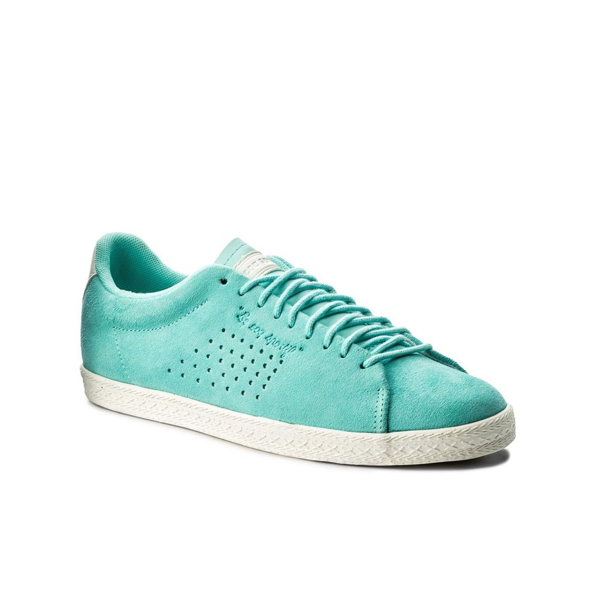 Niedrige Wildleder-Sneaker mit Perforation