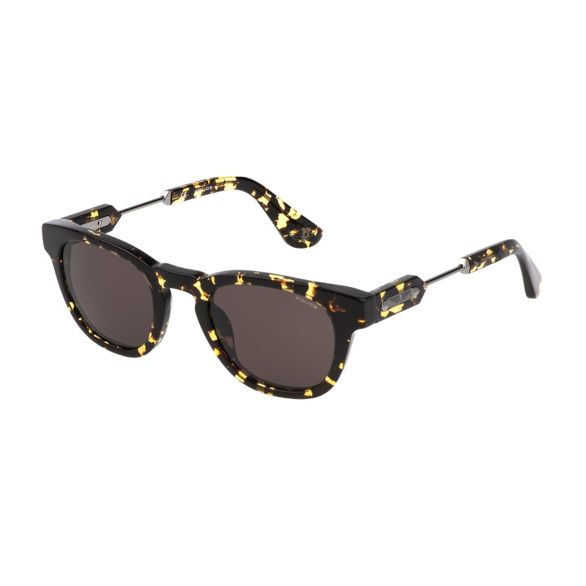 Runde Sonnenbrille mit Schildpattmuster