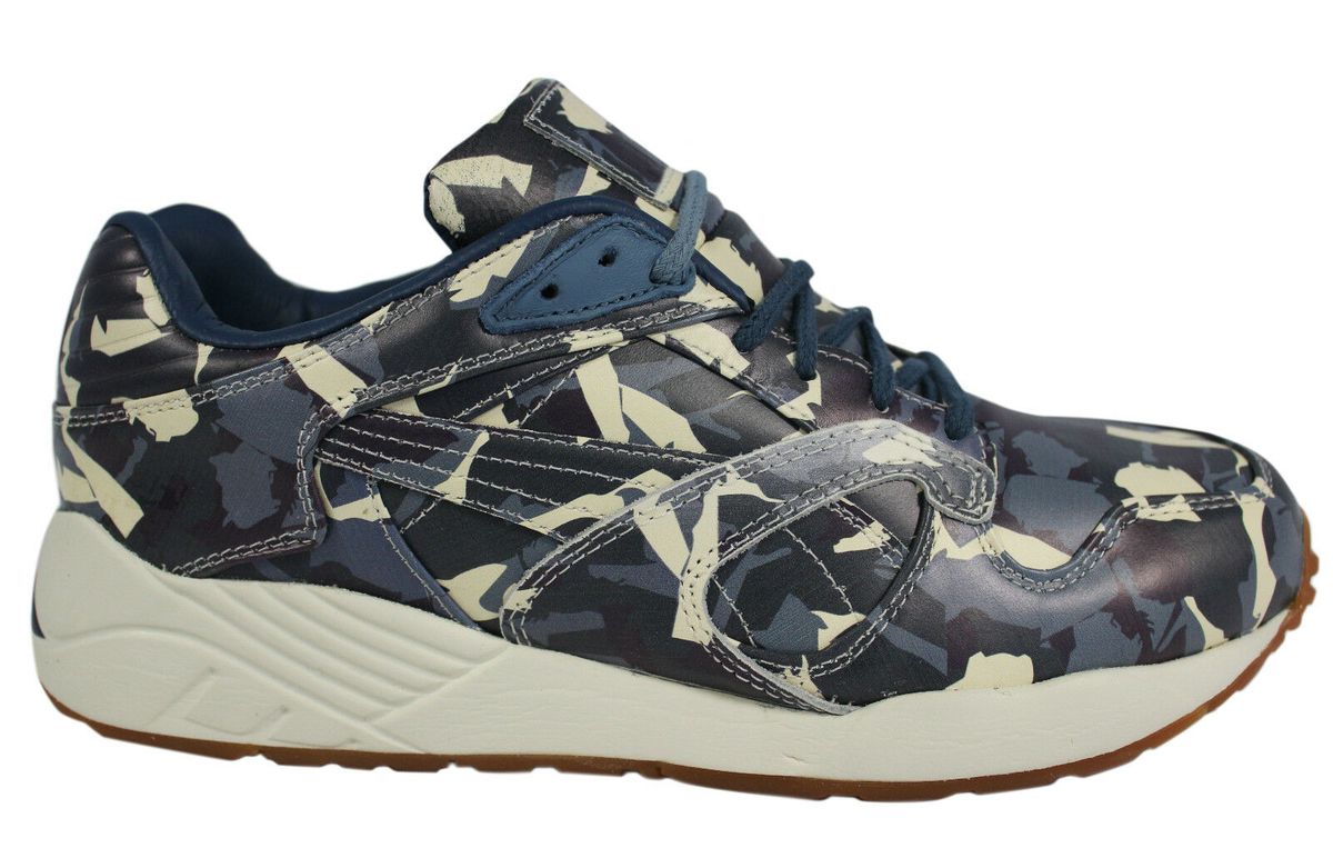 Camouflage Schnür-Sneakers aus Leder