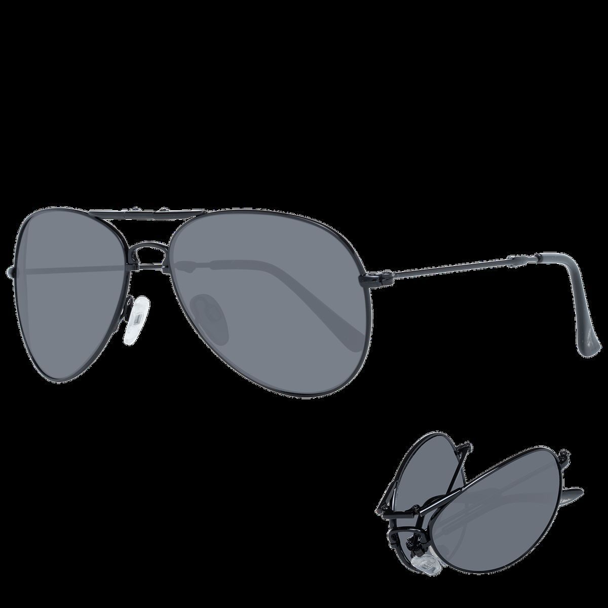 Unisex-Pilotenbrille aus schwarzem Metall