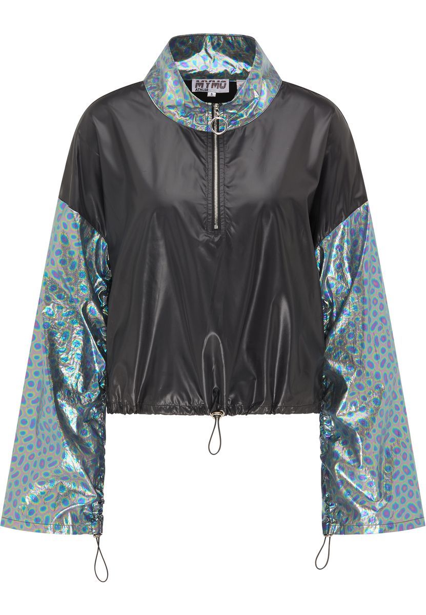 Windbreaker Jacke mit holografischen Ärmeln