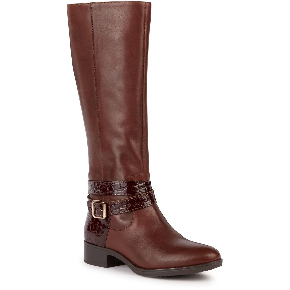 Geox D Felicity Leder Women's Braun Stiefel