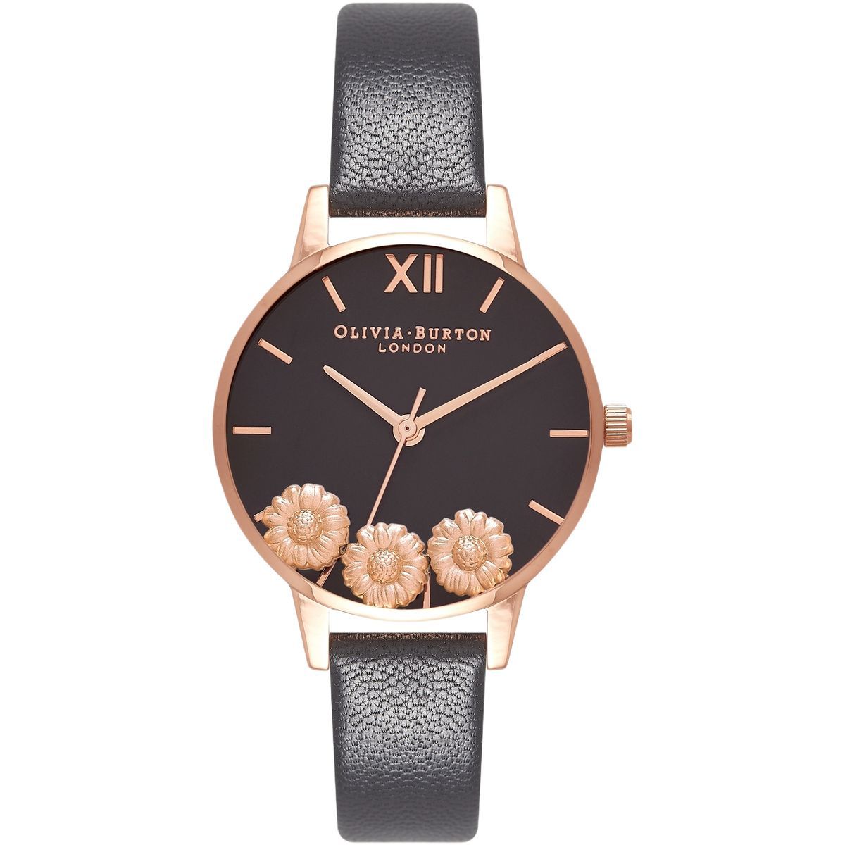 Elegante Uhr mit floralem Zifferblatt