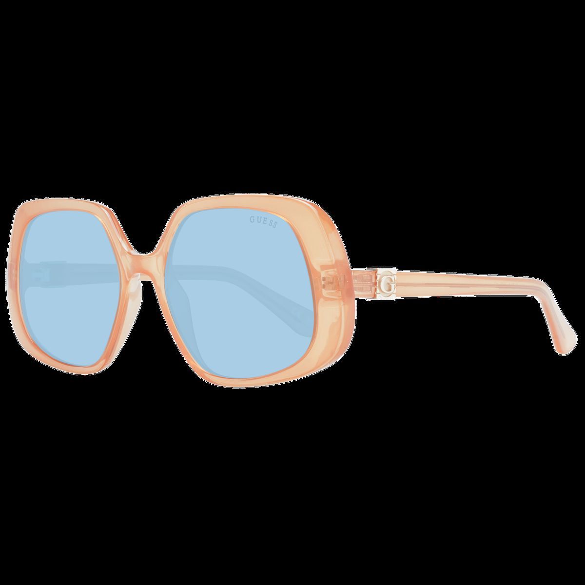Quadratische Sonnenbrille mit blauen Gläsern