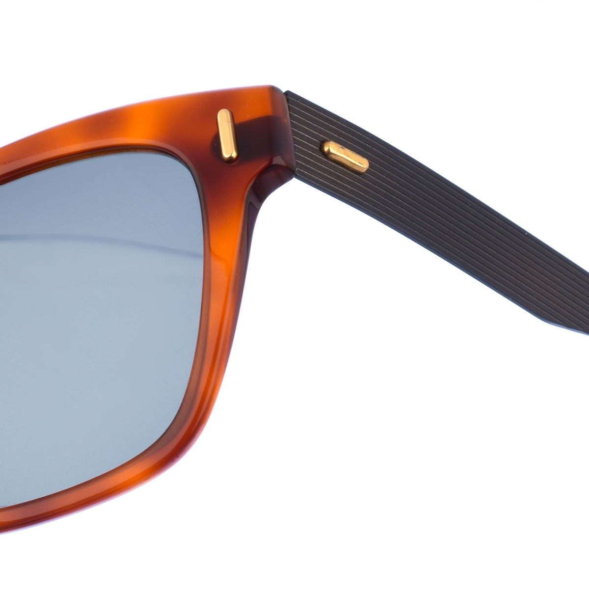 Quadratische Acetat-Sonnenbrille mit Metallbügeln