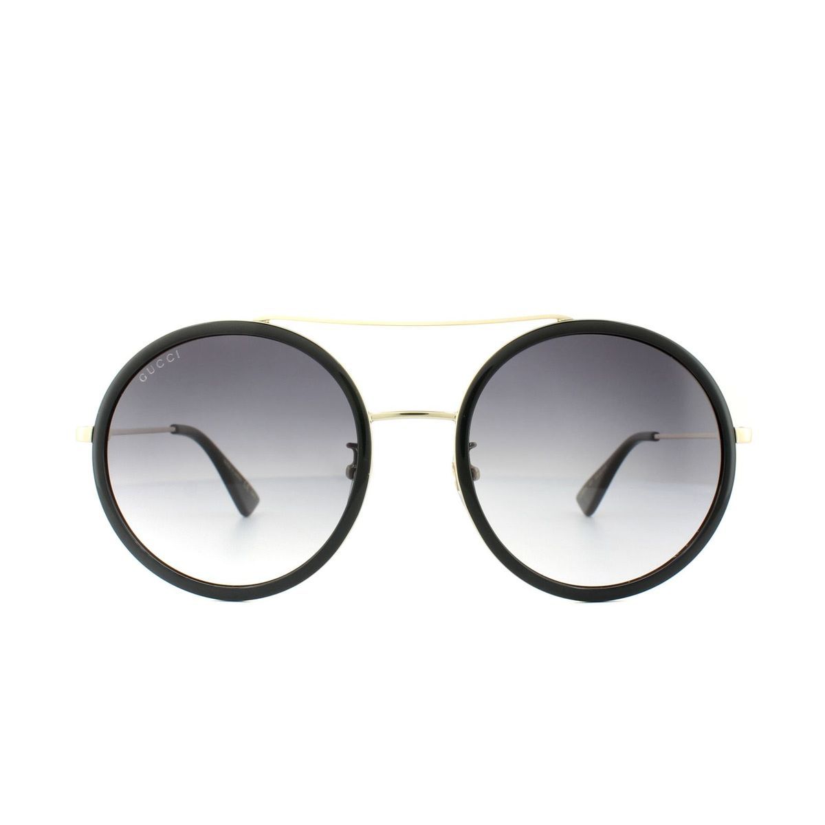 Runde Metall Sonnenbrille mit goldenem Steg