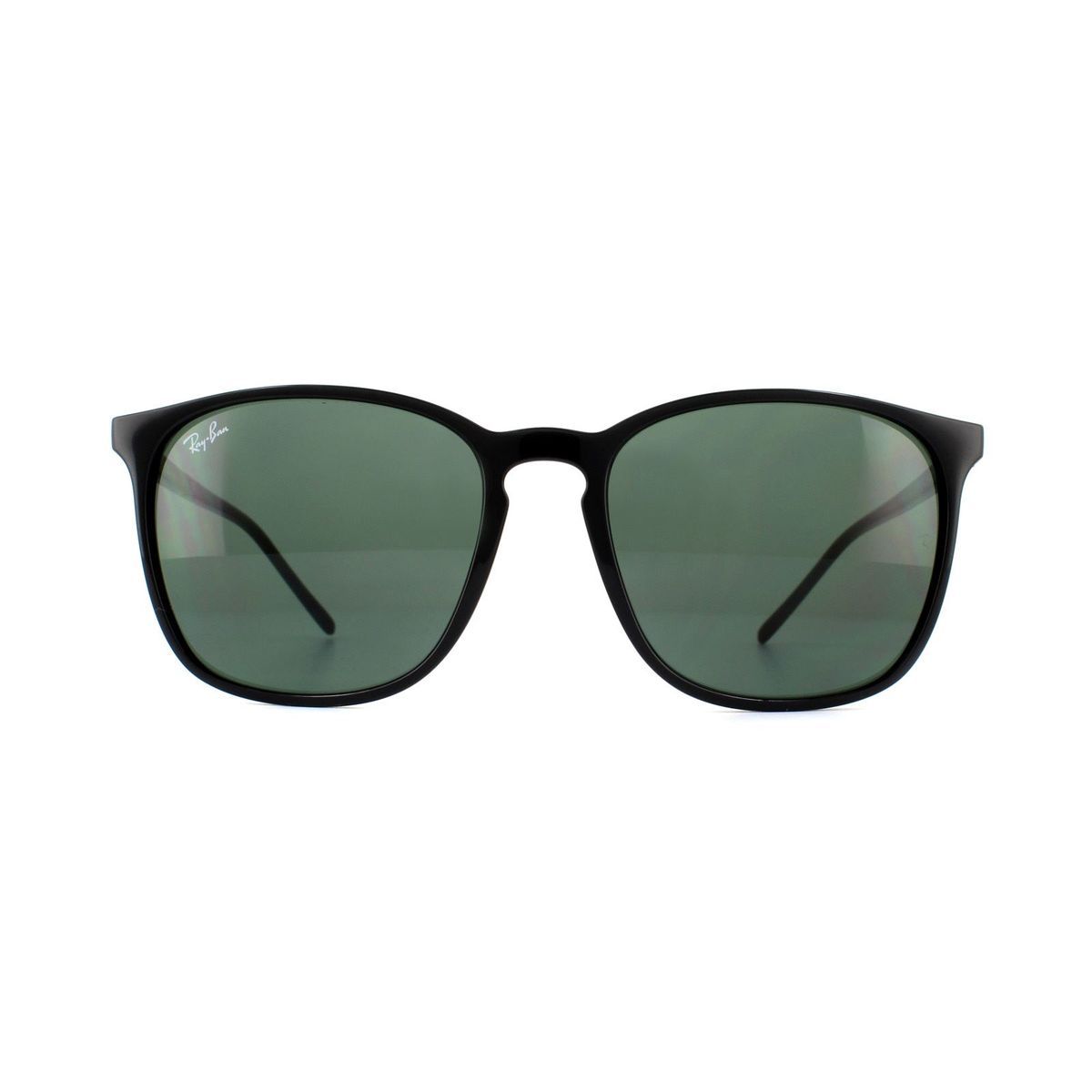 Sonnenbrille mit quadratischem Rahmen, schwarze grüne Gläser