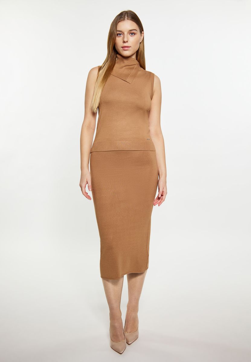Eleganter Strick-Midi-Bleistiftrock