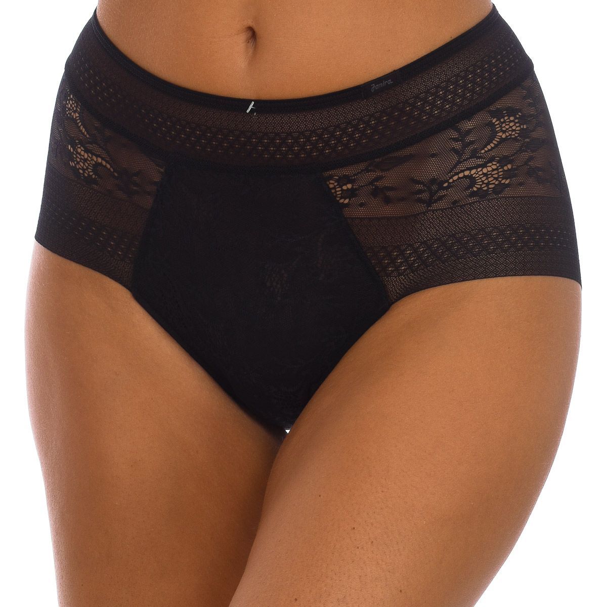 Hoch taillierte Slips mit Spitzendetails