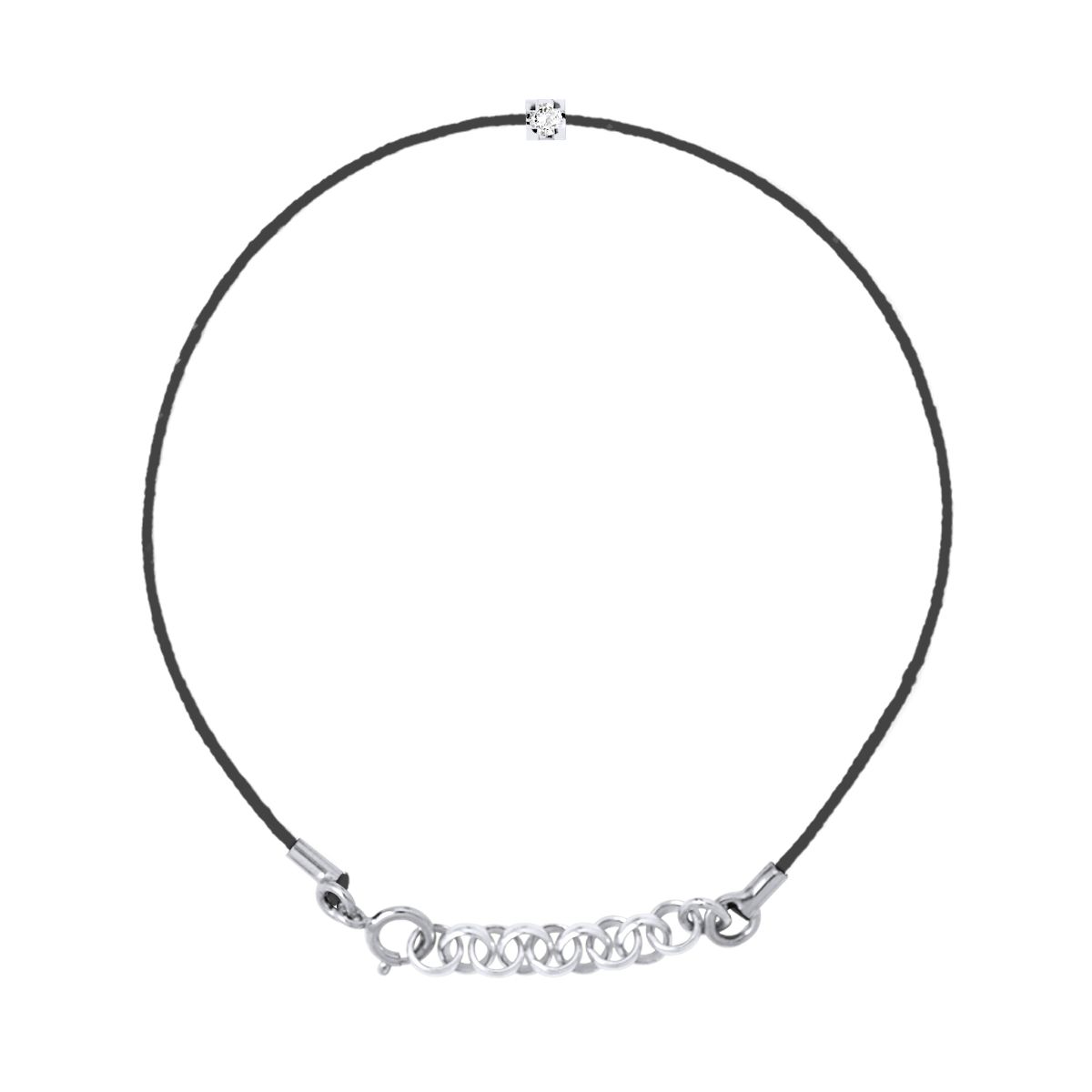 Minimalistisches Nylonarmband mit Diamantkreuz