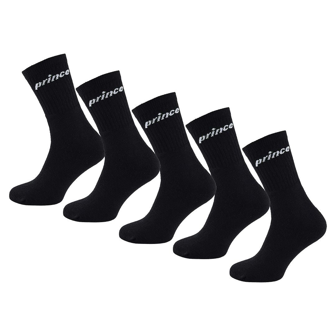 Schwarze Prince Tennissocken 5er-Pack