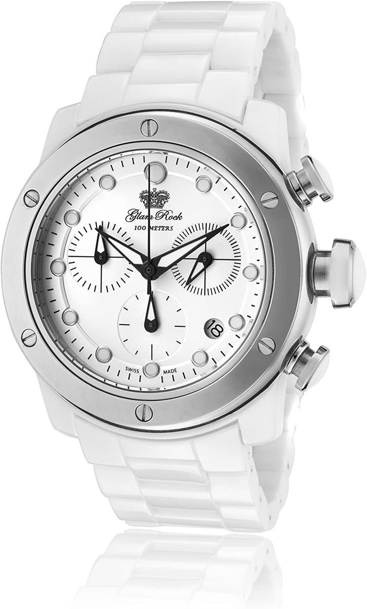Weiße Chronograph Quarzuhr aus Keramik