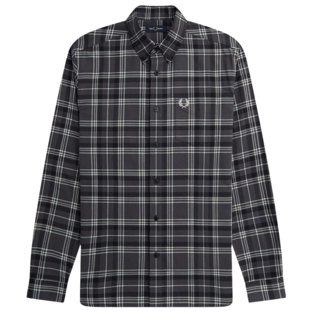 Klassisches Langarm-Plaid-Twill-Hemd