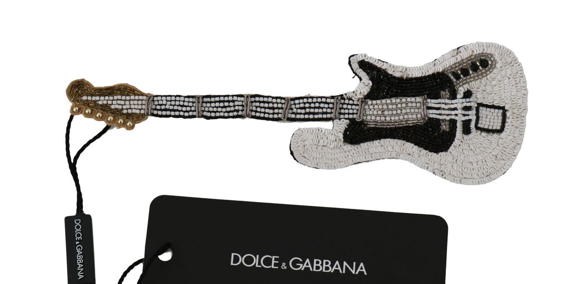 Gitarre Pailletten Perlen Brosche Anstecknadel