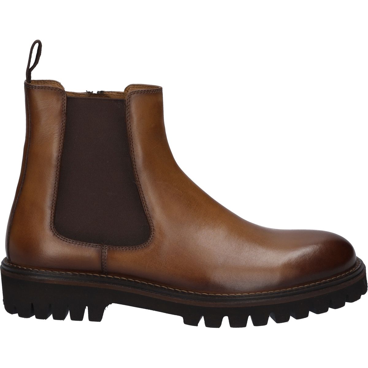 Leder-Chelseaboots mit Profilsohle