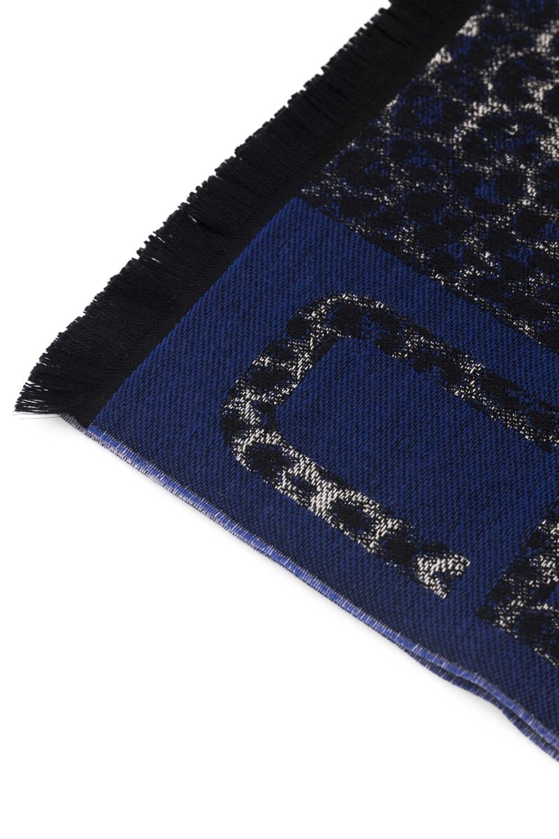 Wollschal mit Animalier-Logo-Print
