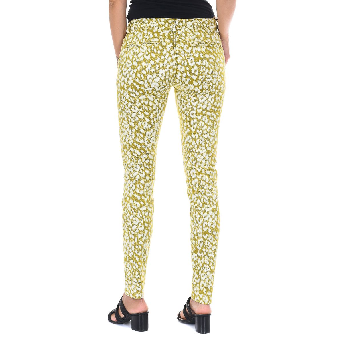 Schmale Baumwollhose mit Leopardenmuster