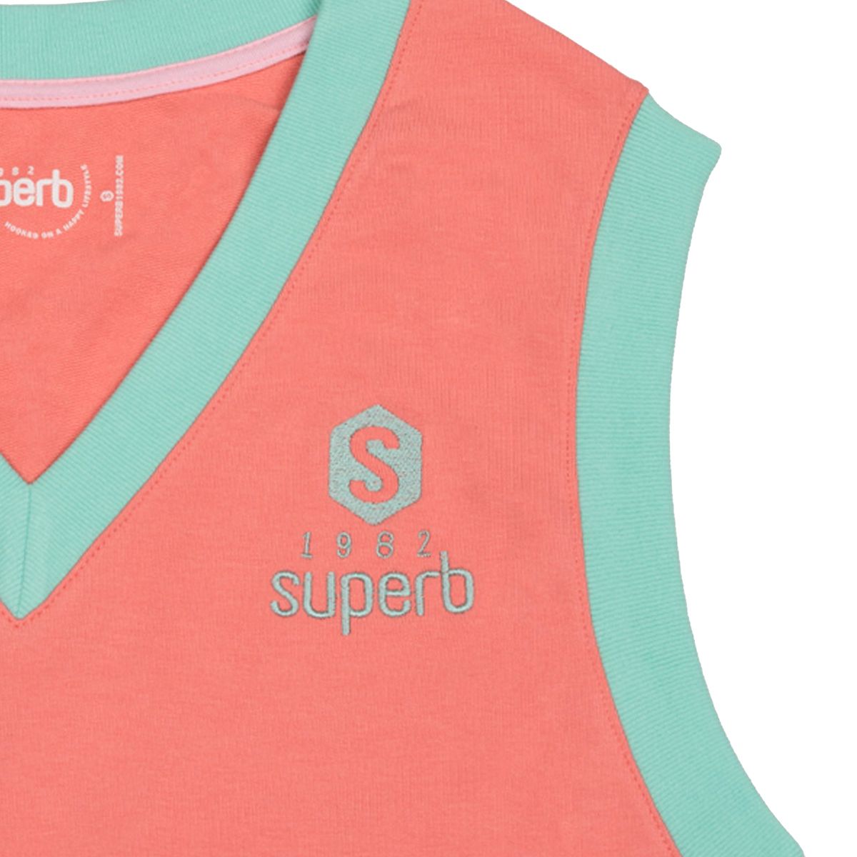 Crop-Top mit Kontrast-V-Ausschnitt