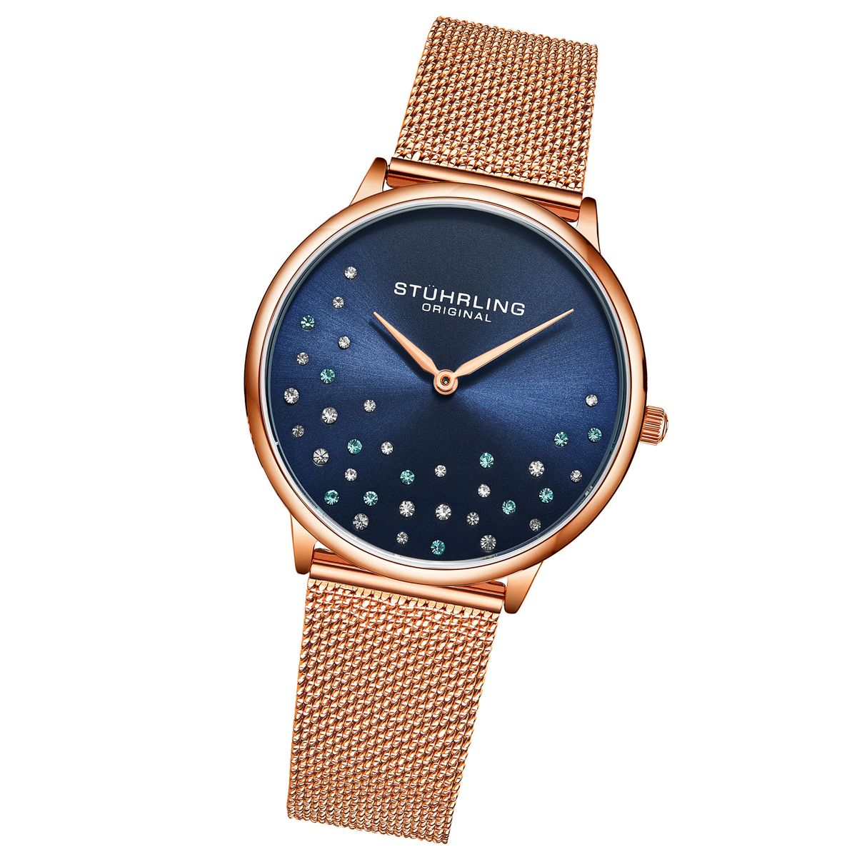 Damenuhr mit Mesh-Armband und Sternenhimmel-Zifferblatt