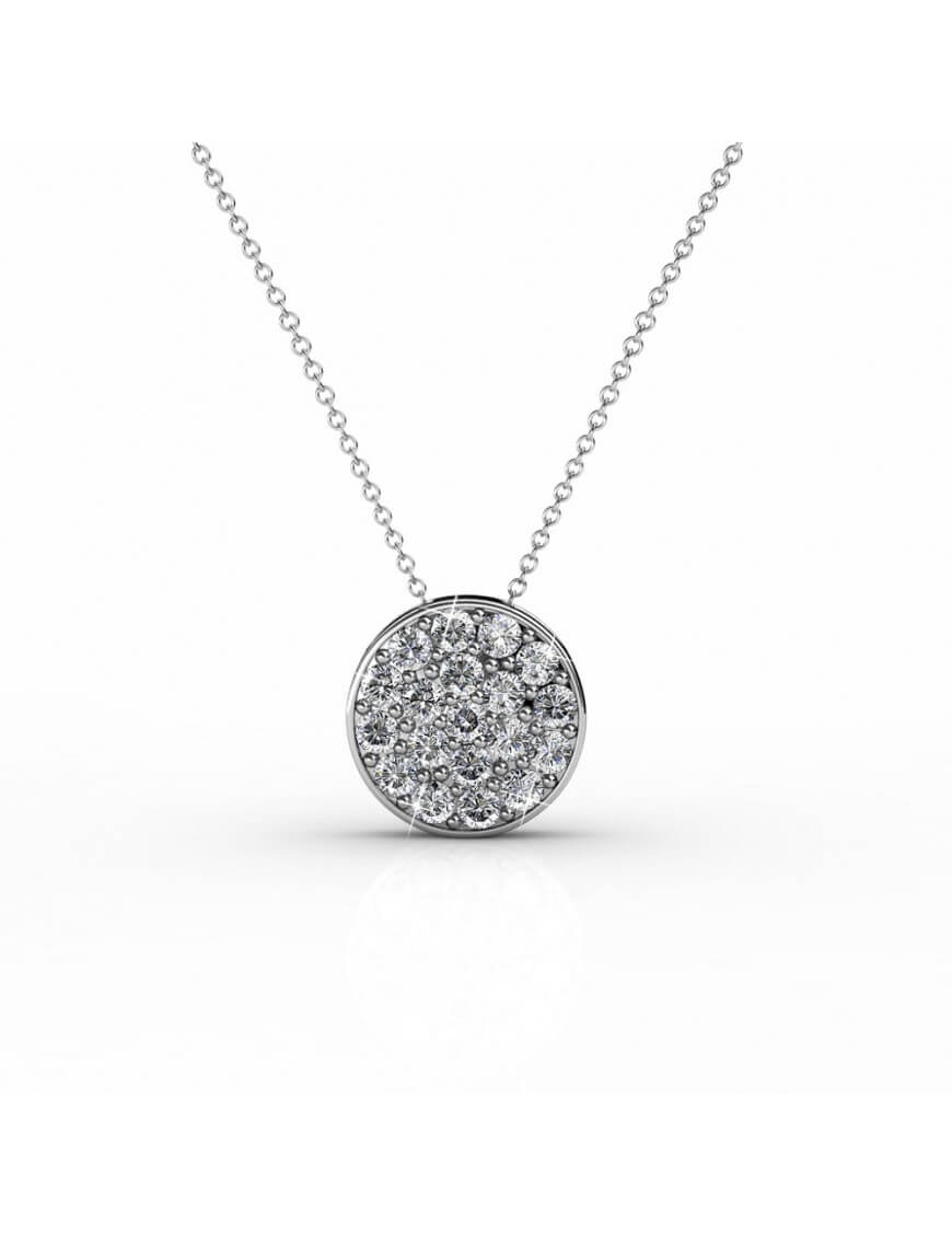 Halskette mit Kristall-Pavé-Anhänger