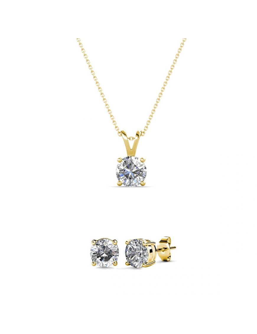 Goldschmuck-Set mit Kristall