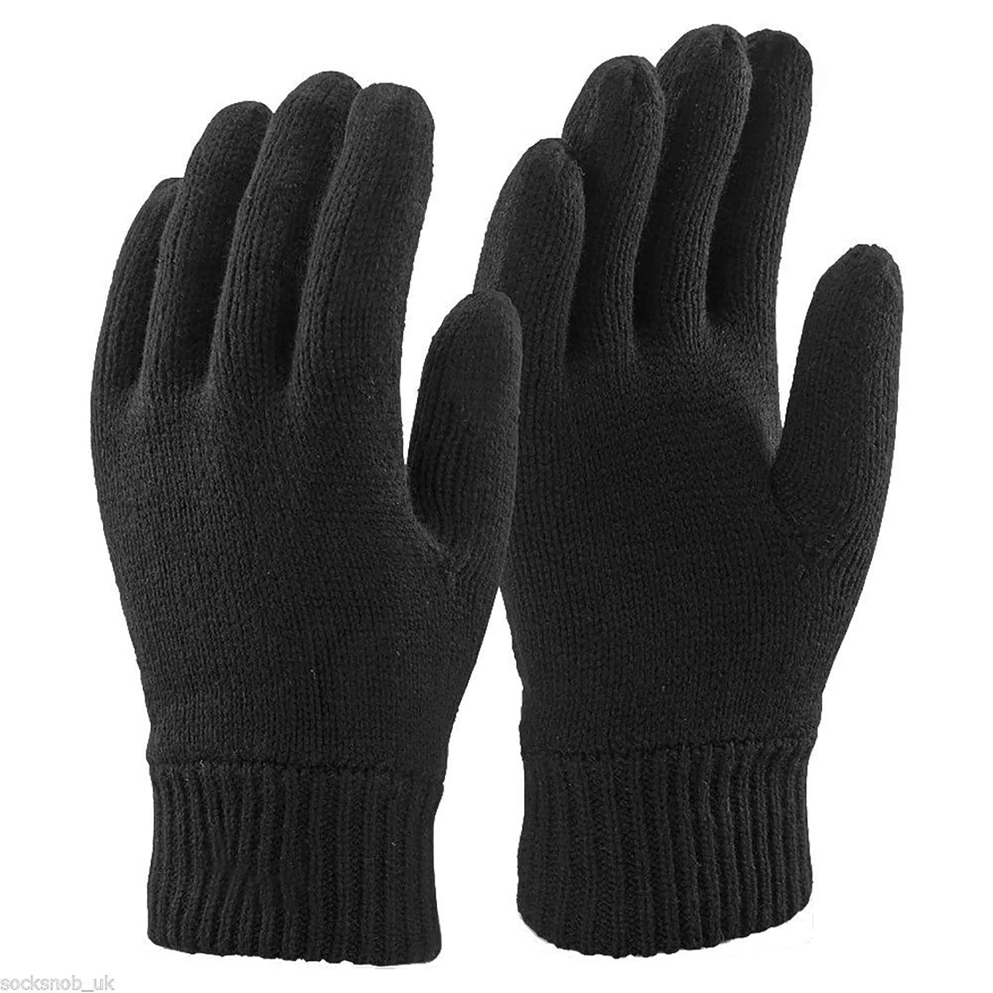 Herren 3M Schwarz Thinsulate Thermal gefüttert Winterhandschuhe
