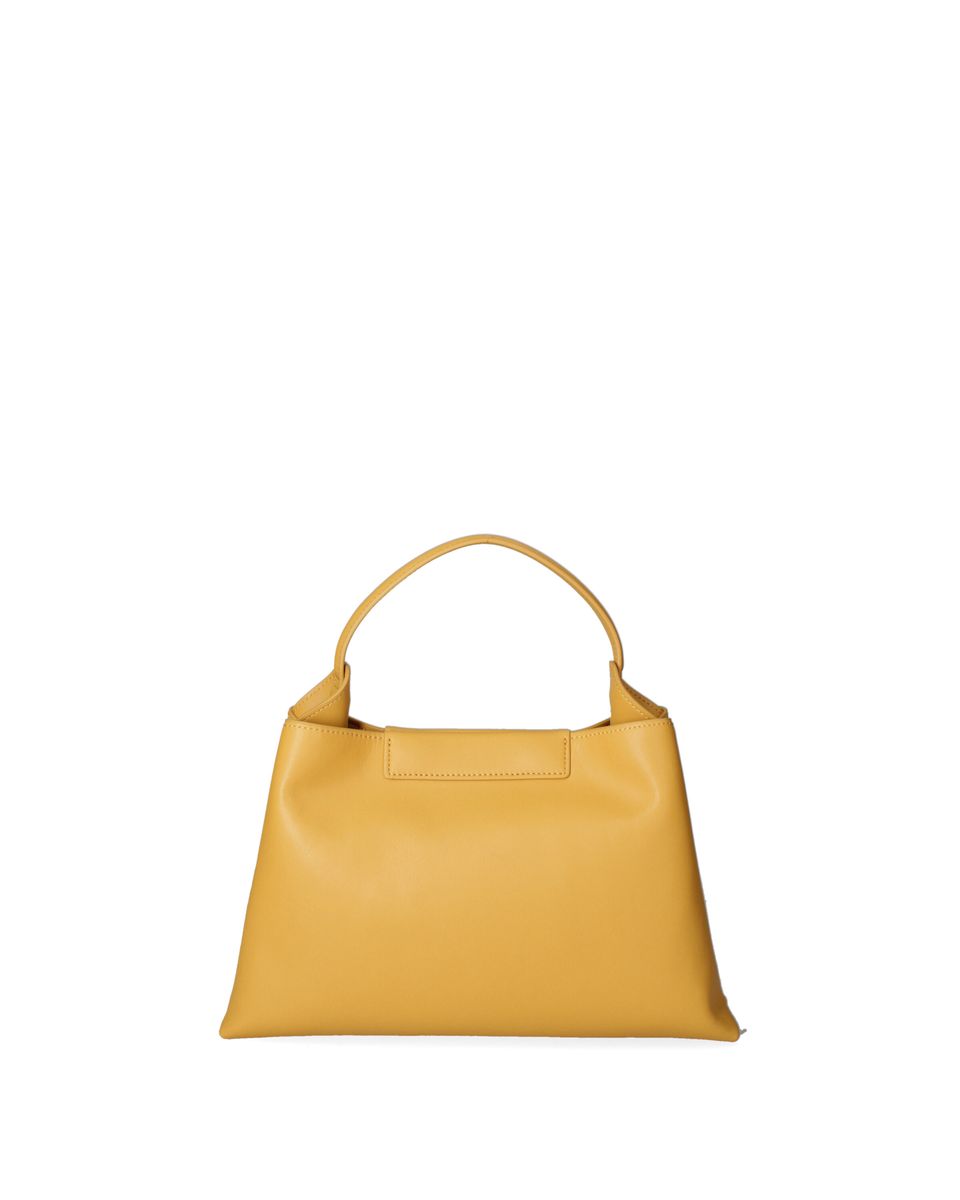 Minimalistische strukturierte Ledertasche mit Henkel