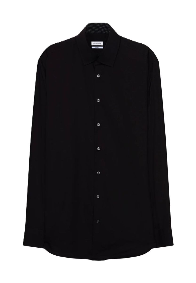 Herren Shaped Fit Businesshemd Schwarz